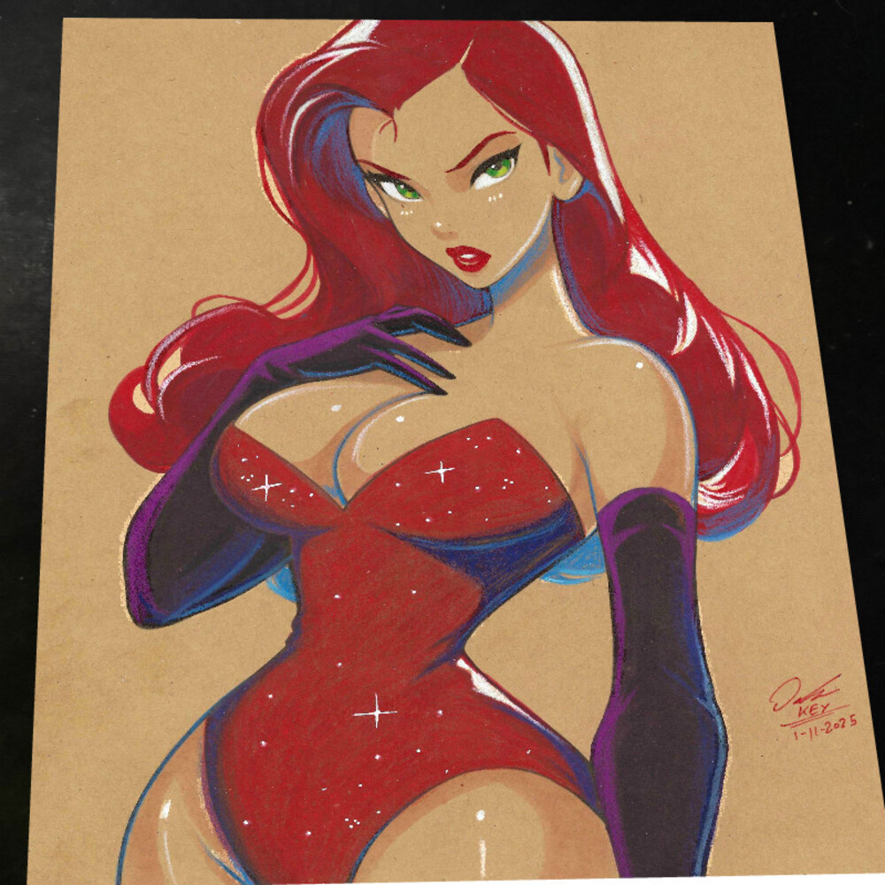 Jessica Rabbit Art Print Signed 8.5x11 | Art by Keyeske
